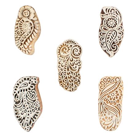 Set of 5 Piece New Mix Wooden Printing Blocks